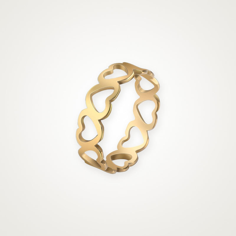 Anillo Corazones dorado