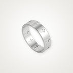 Anillo Cruces caladas plateado