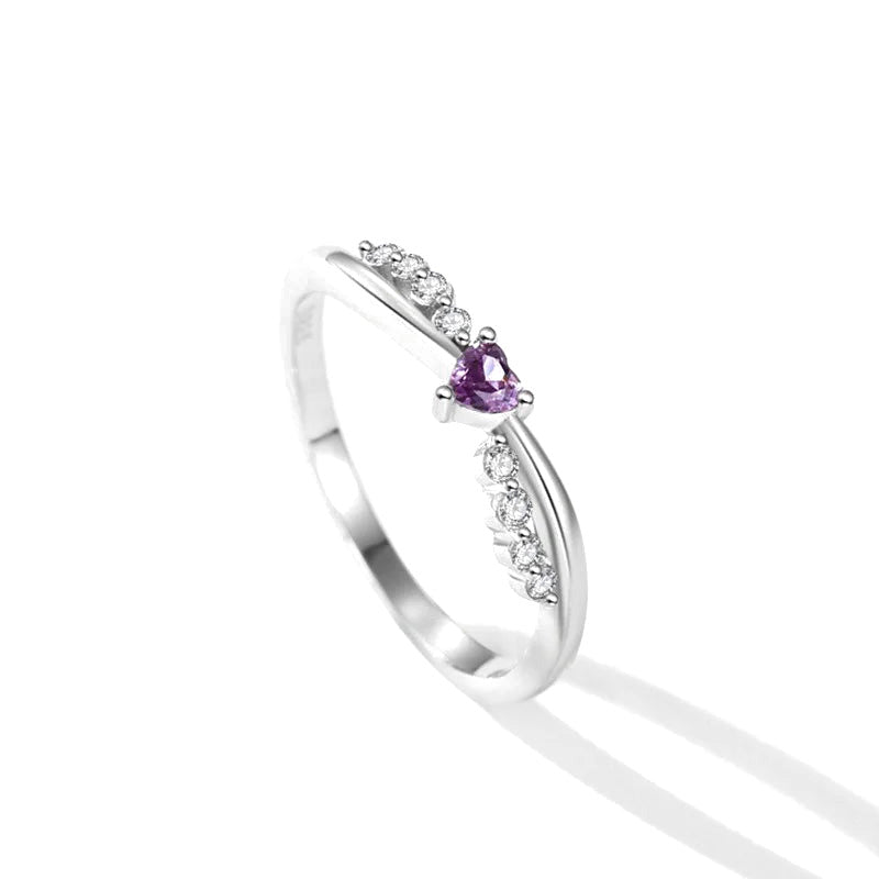 Anillo Cruz con Zirconia de Corazón
