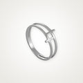 Anillo Cruz de lado plateado
