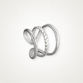 Anillo Cruzado con torzal plateado
