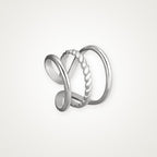 Anillo Cruzado con torzal plateado