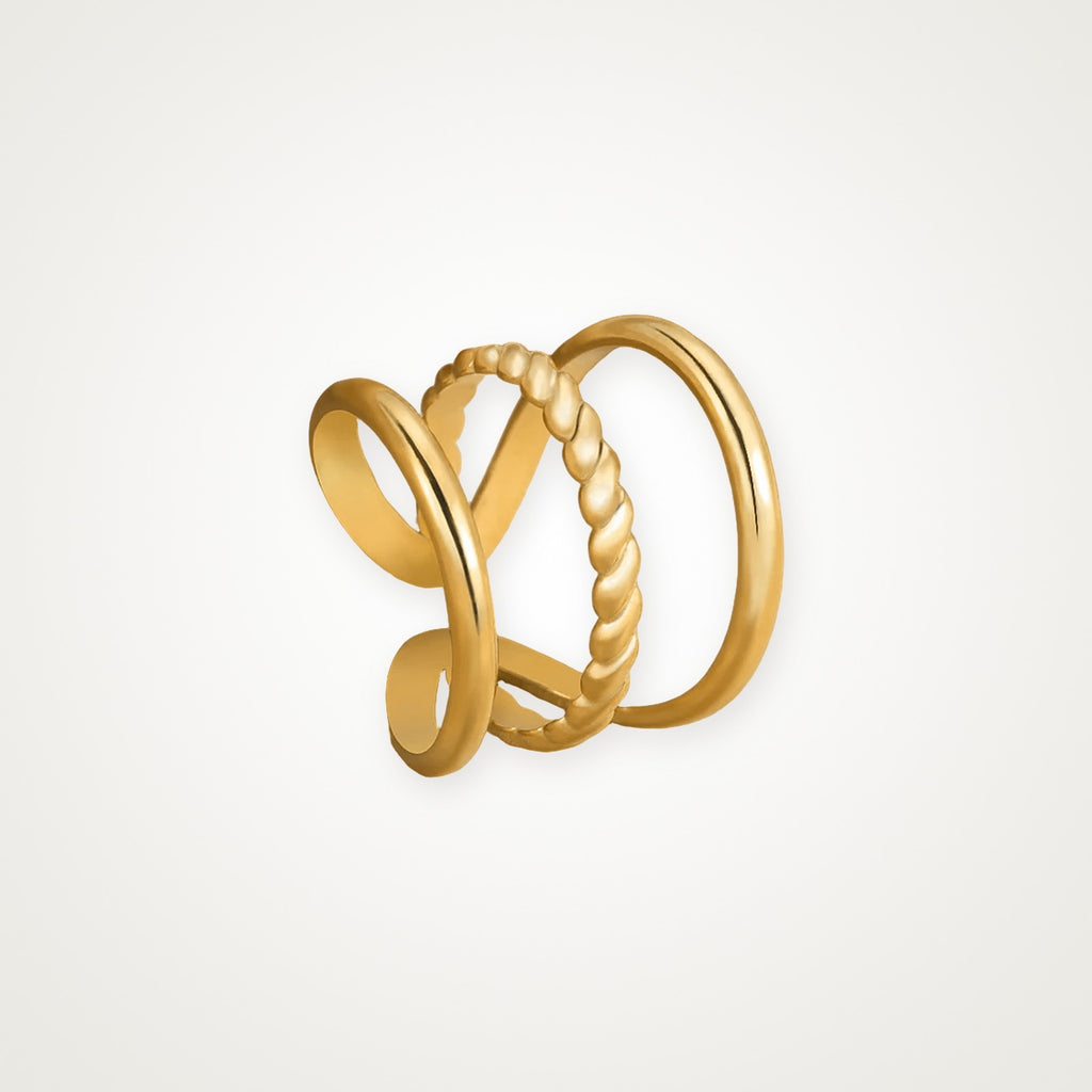 Anillo Cruzado con torzal dorado
