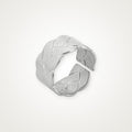 Anillo Cruzado texturizado plateado