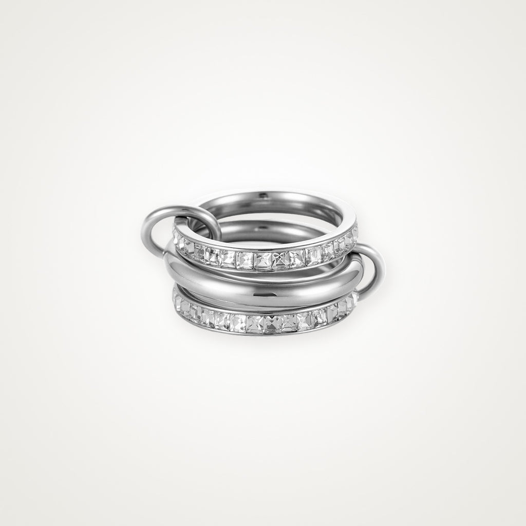 Anillo Cuatro aros plateado