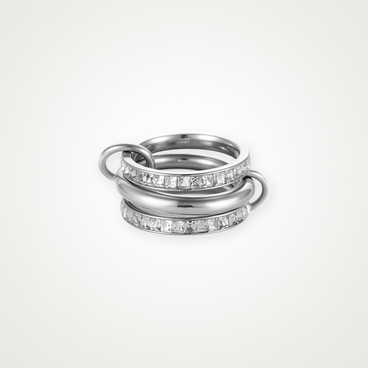 Anillo Cuatro aros plateado
