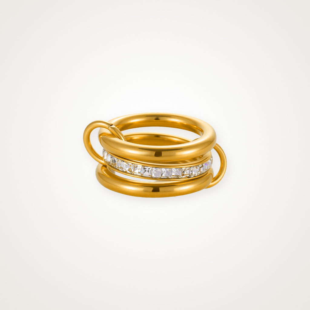 Anillo Cuatro aros dorado