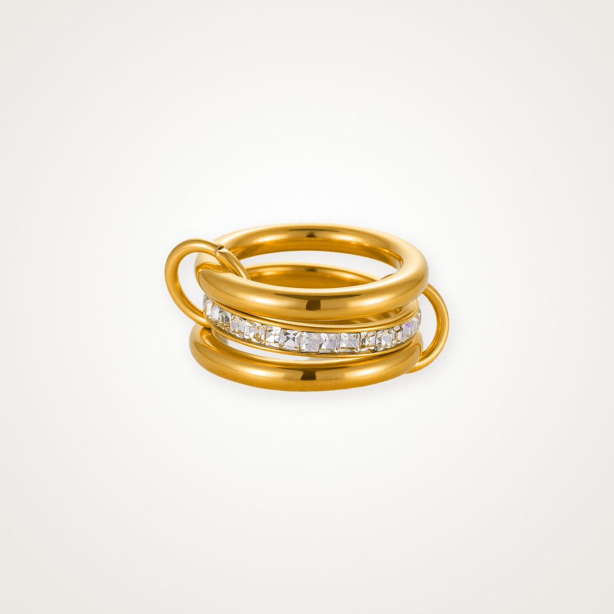 Anillo Cuatro aros dorado