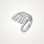 Anillo Cuatro líneas plateado