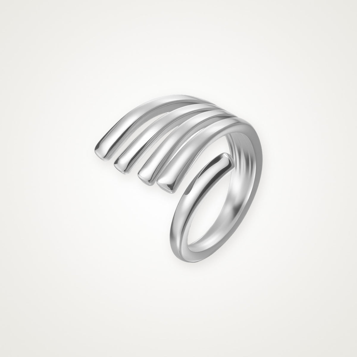 Anillo Cuatro líneas plateado