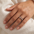 Anillo Cuentas giratorias plateado puesto