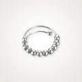 Anillo Cuentas giratorias plateado