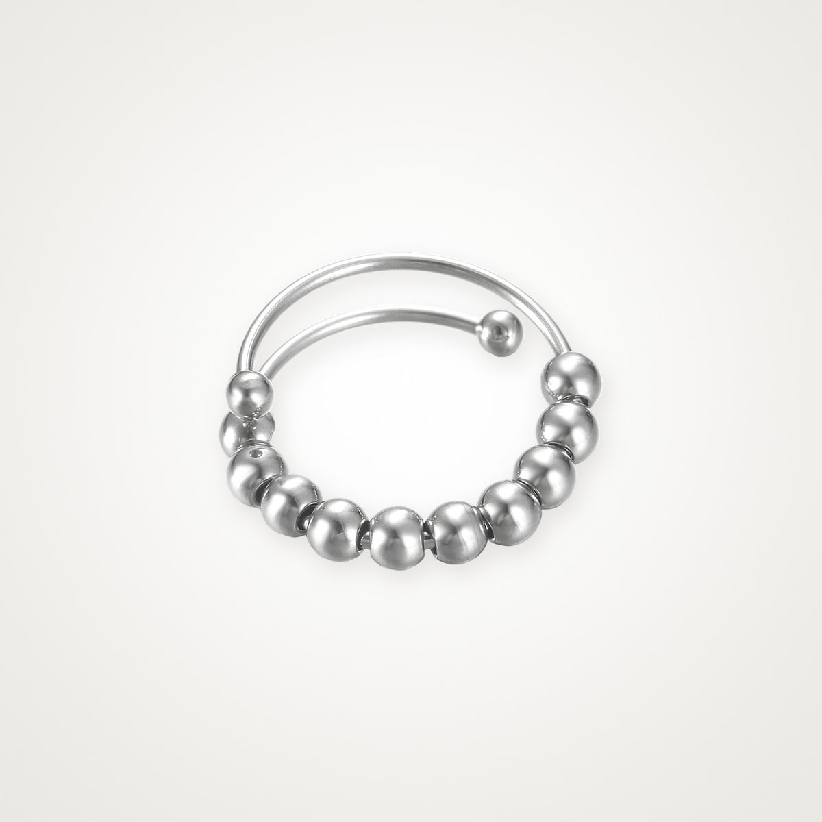 Anillo Cuentas giratorias plateado