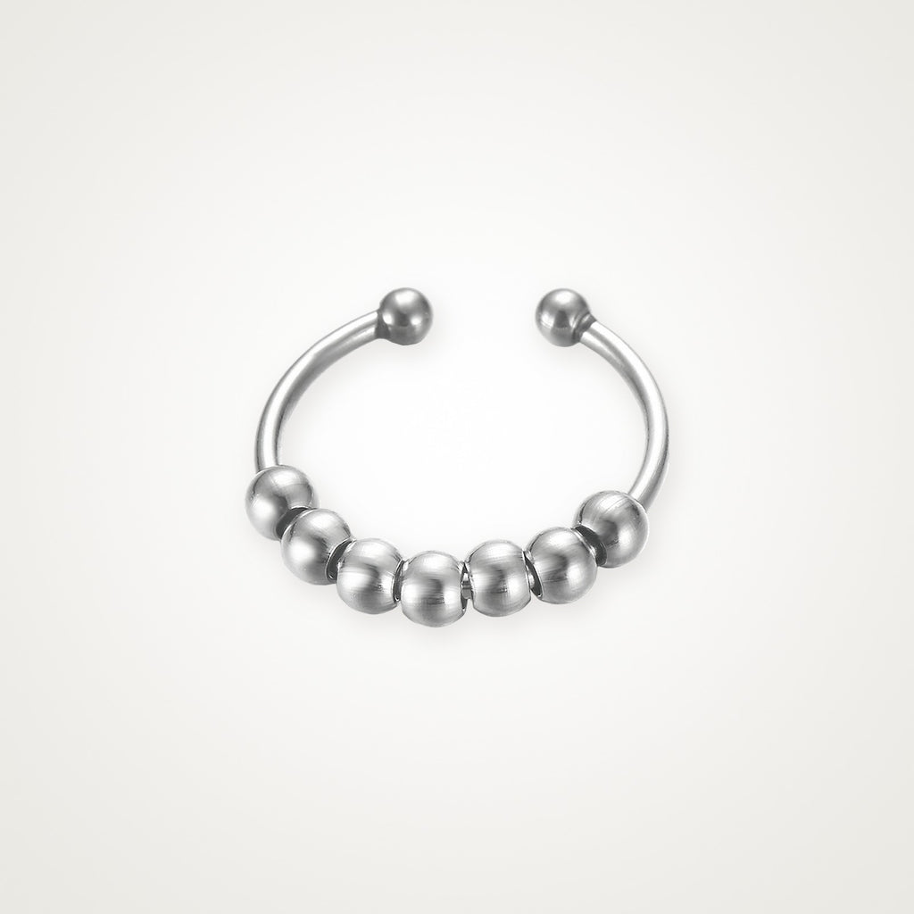 Anillo Cuentas mini plateado