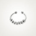 Anillo Cuentas mini plateado
