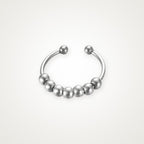 Anillo Cuentas mini plateado