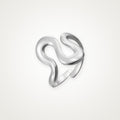 Anillo Curva escultural plateado