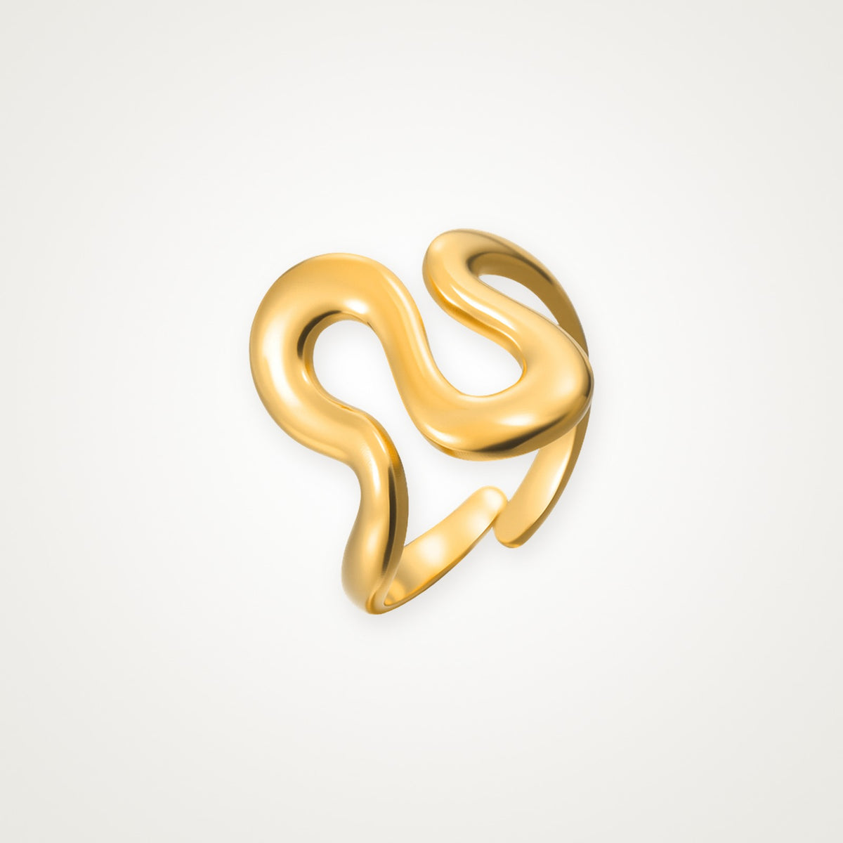 Anillo Curva escultural dorado