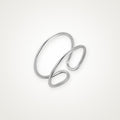 Anillo Doble aro abierto plateado