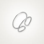 Anillo Doble aro abierto plateado