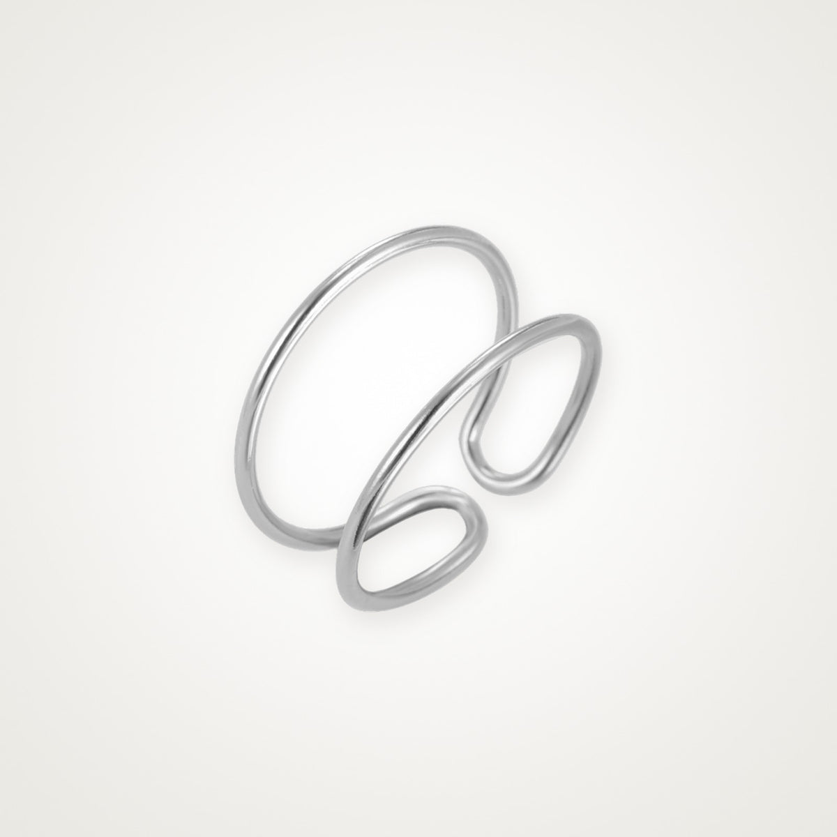 Anillo Doble aro abierto plateado