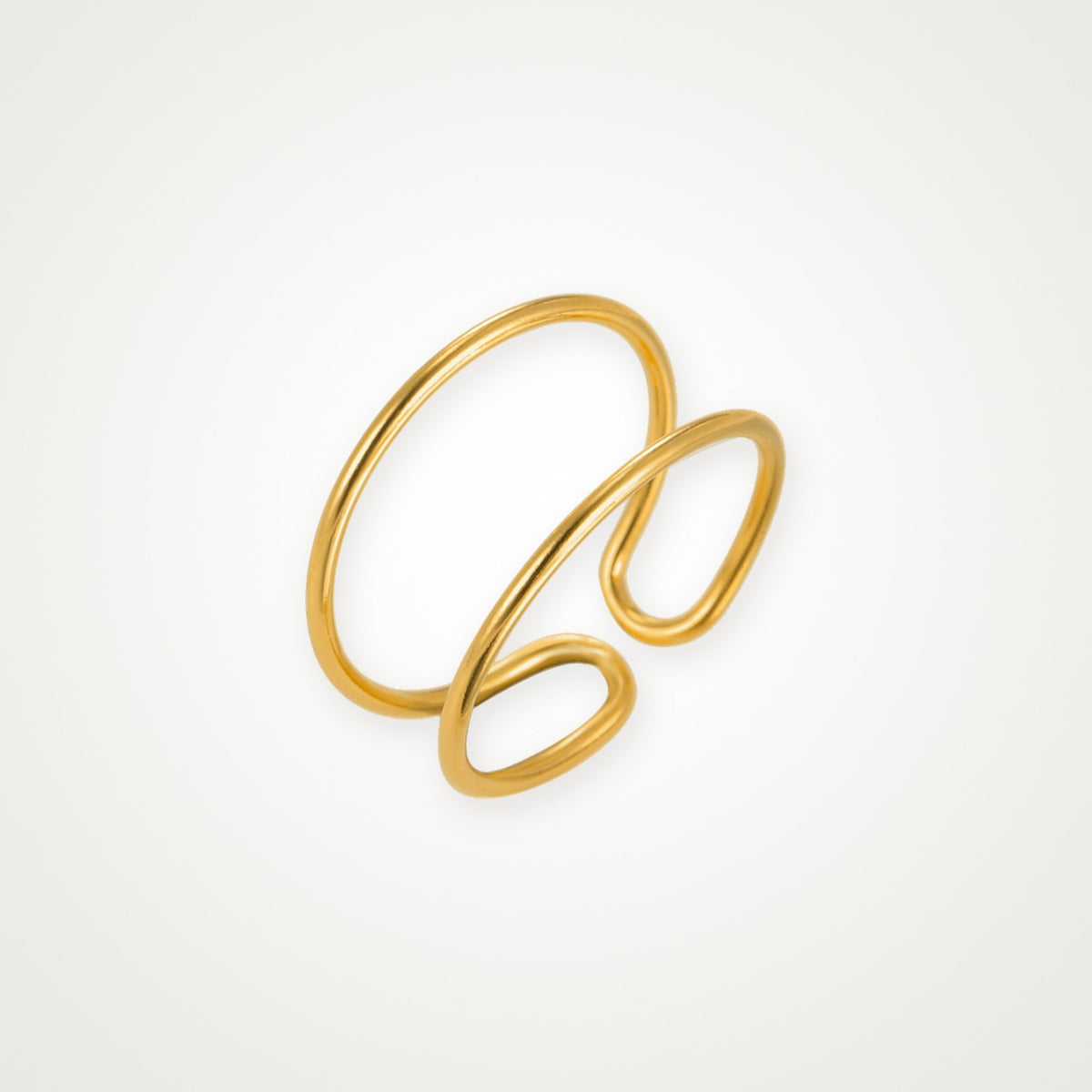 Anillo Doble aro abierto dorado
