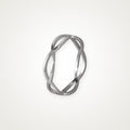 Anillo Doble banda cruzada plateado