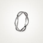 Anillo Doble banda cruzada plateado