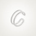 Anillo Doble bolitas plateado