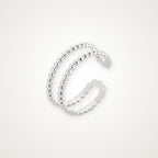 Anillo Doble bolitas plateado
