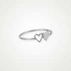 Anillo Doble corazón plateado
