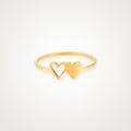 Anillo Doble corazón dorado