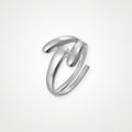 Anillo Doble gota plateado