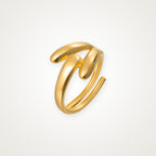 Anillo Doble gota dorado