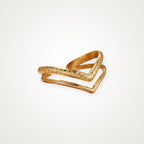Anillo Doble V dorado