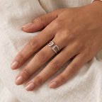 Anillo Doble vuelta plateado puesto