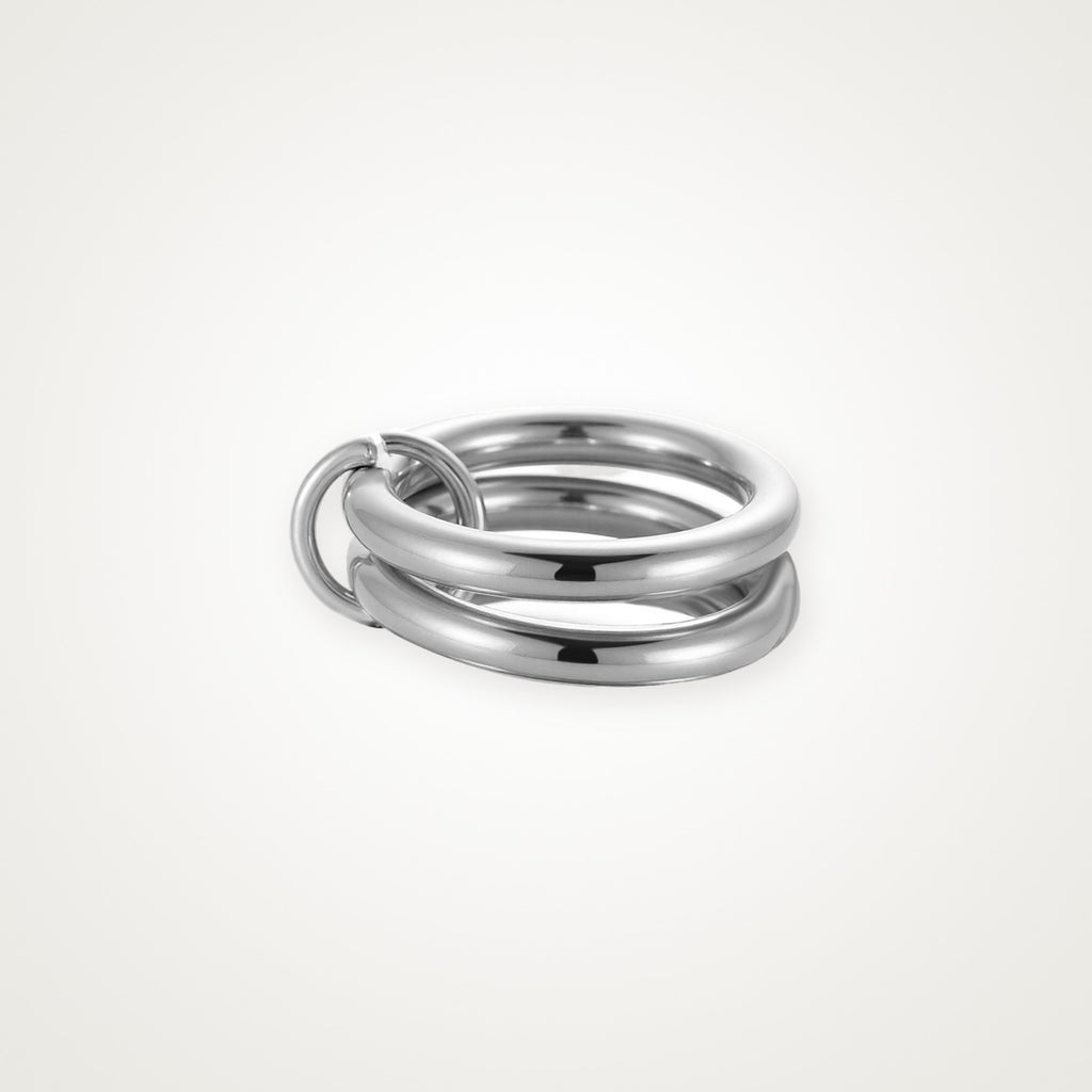 Anillo Dos aros plateado