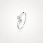 Anillo Dos florecitas plateado