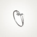 Anillo Dos flores plateado