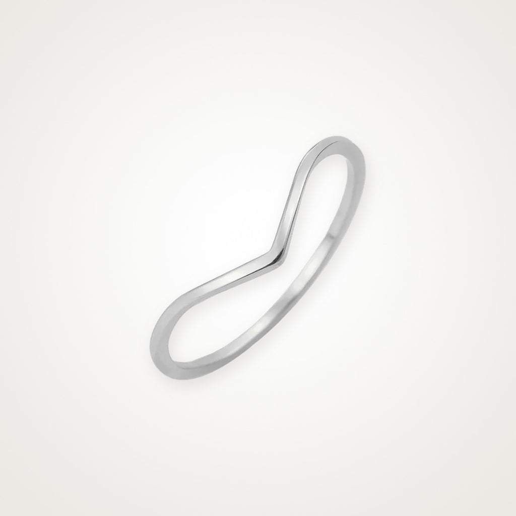 Anillo en V plateado