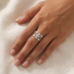 Anillo Encaje plateado puesto