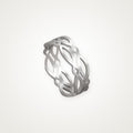 Anillo Entrelazado ancho plateado