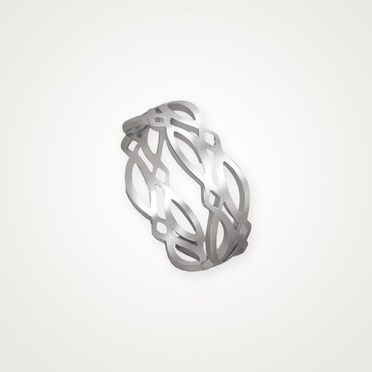 Anillo Entrelazado ancho plateado