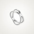 Anillo Equis ancha plateado