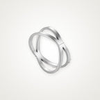 Anillo Equis ancha plateado