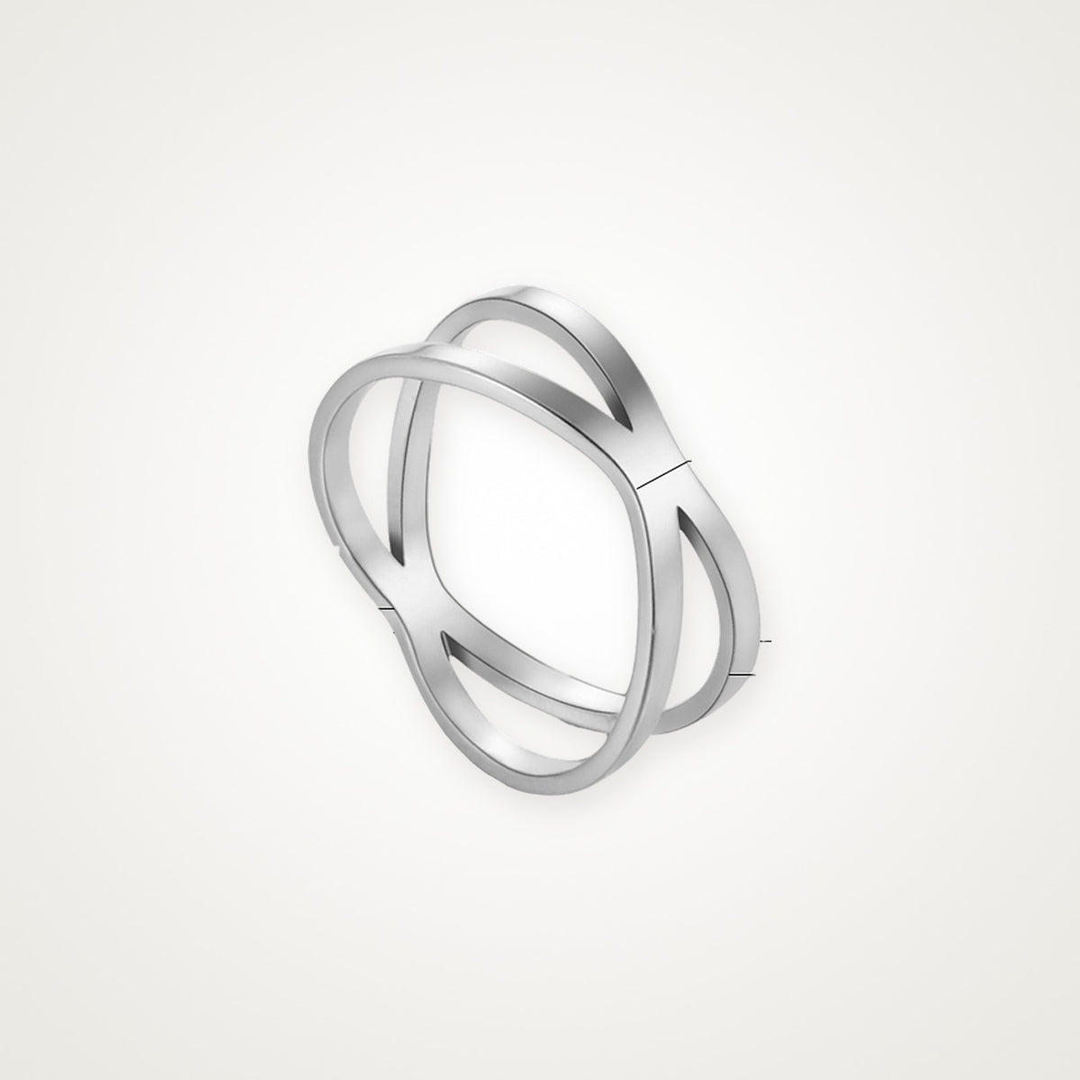 Anillo Equis ancha plateado