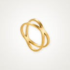 Anillo Equis ancha dorado
