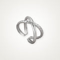Anillo Equis trenzada plateado