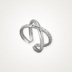 Anillo Equis trenzada plateado
