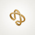 Anillo Equis trenzada dorado